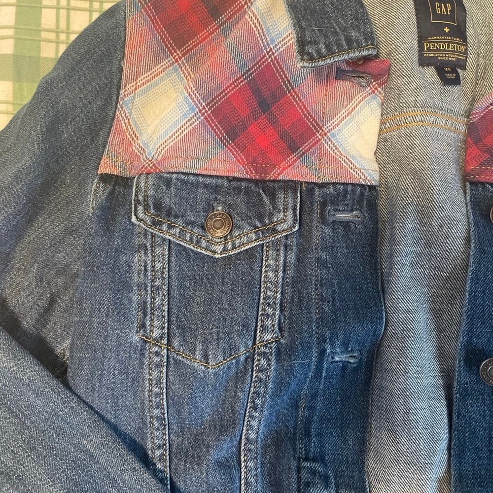Gap Pendleton Plaid Denim Jacket - image 4